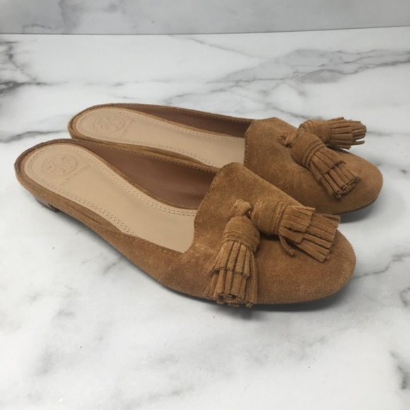 Tory Burch Shoes - Tory Burch Salinas Tassel Loafer Mule Brown Size 6